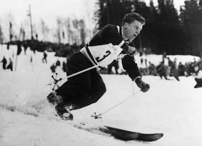 Stein Eriksen, of Norway, finished second in the men's slalom at the 1952 Olympic Games at Oslo. 