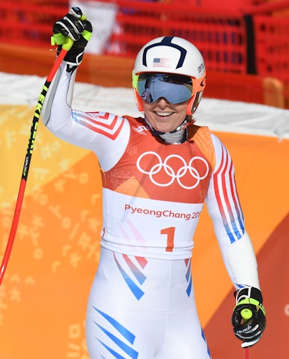 Lindsey Vonn from the US during the women's alpine skiing super G event of the 2018 Winter Olympics.