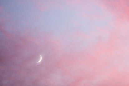 Close-up shot of February 2022 new moon in Aquarius on Feb. 1.