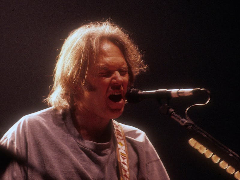 WANTAUGH, NEW YORK--AUGUST 26: Neil Young and Crazy Horse perform at Jones Beach on August 26, 1996 ...
