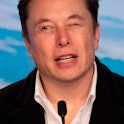SpaceX chief Elon Musk speaks during a press conference after the launch of SpaceX Crew Dragon Demo ...