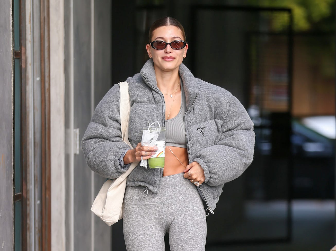 LOS ANGELES, CA - JANUARY 08: Hailey Bieber is seen on January 08, 2022 in Los Angeles, California. ...
