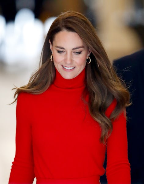 Kate Middleton wears ASOS Design gold hoop earrings.