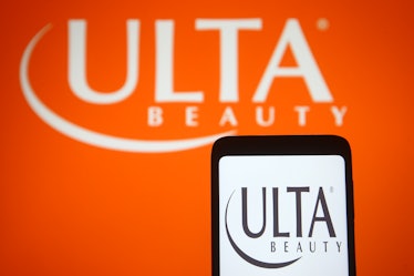 UKRAINE - 2021/03/12: In this photo illustration the Ulta Beauty, Inc. logo of an US chain of beauty...