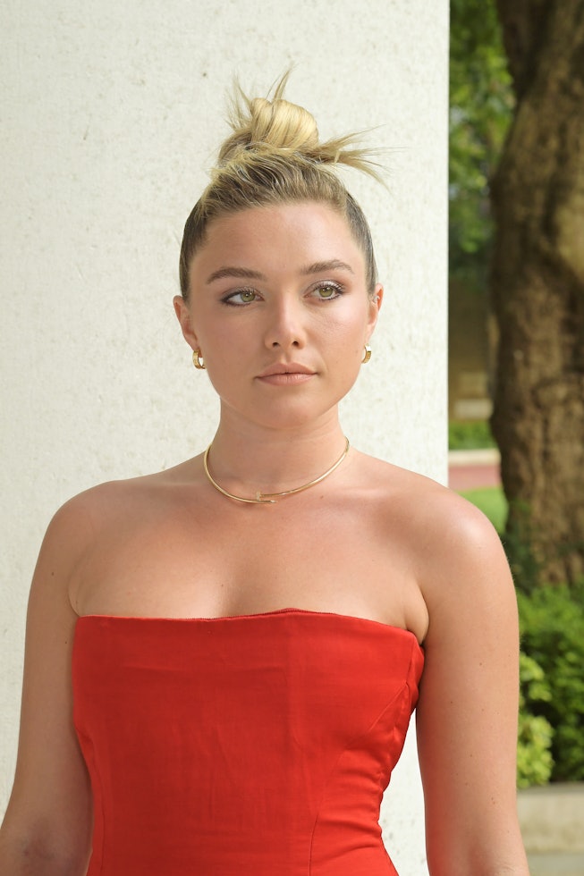LONDON, ENGLAND - JULY 21:  Florence Pugh attends a private view of "Studio 7 By Cartier" at The Saa...