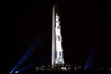UNITED STATES -  JULY 16: The image of a Saturn V, the rocket that sent Apollo 11 into orbit on July...