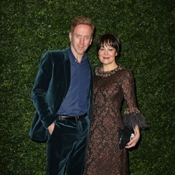 Damian Lewis and Helen McCrory arriving at the Charles Finch and Chanel pre-Bafta party at 5 Hertfor...