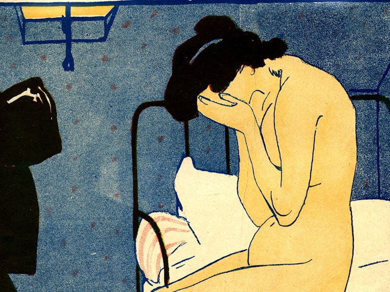Marital abandonment. Illustration for the French satirical magazine L'Assiette au Beurre. September ...