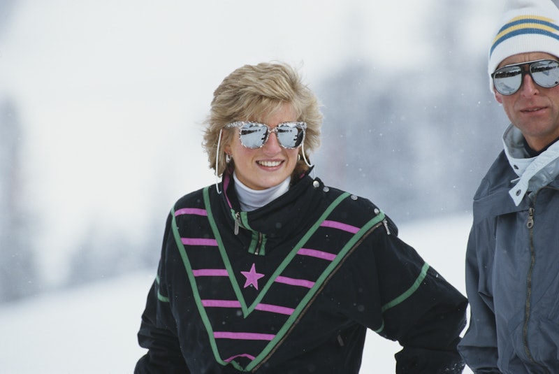 Prince Charles and Diana, Princess of Wales  (1961 - 1997) during a skiing holiday at Klosters in Sw...