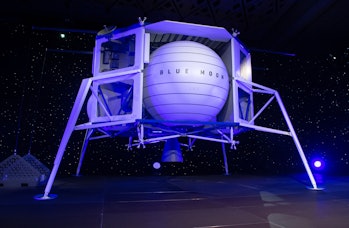 Blue Moon, a lunar landing vehicle, is seen after being announced by Amazon CEO Jeff Bezos during a ...