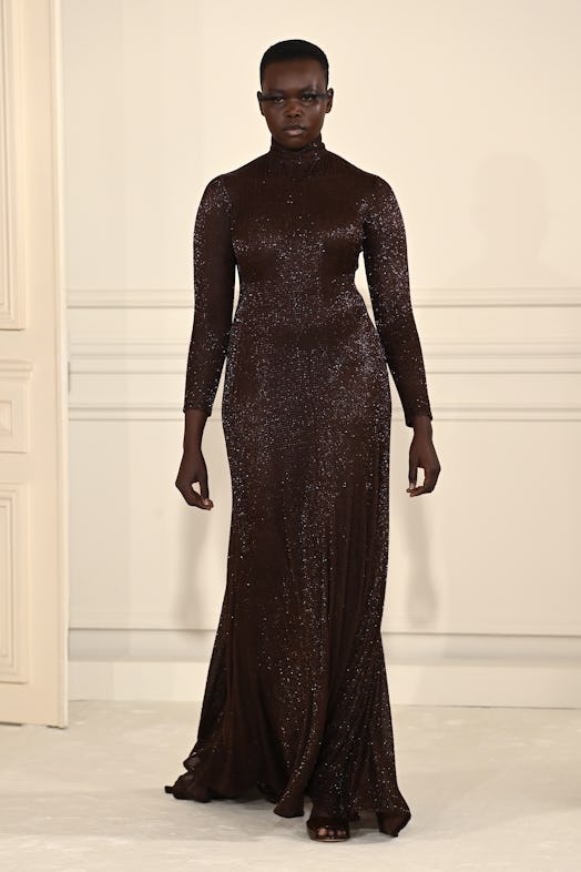A model walks the Valentino Spring 2022 couture show in Paris.