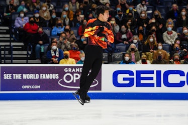 Nathan Chen nails another quad leap during the 2022 Nationals ahead of the Beijing Olympics