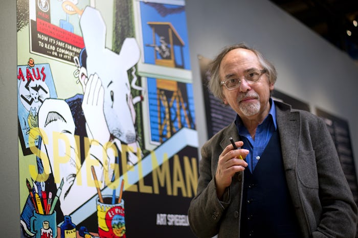 US comic book artist Art Spiegelman poses on March 20, 2012 in Paris, prior to the private viewing o...