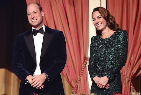 Prince William and Kate Middleton in evening wear at a performance in England.
