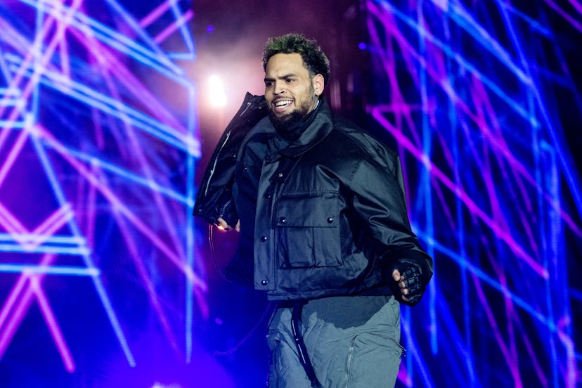 SAN BERNARDINO, CALIFORNIA - DECEMBER 11: Chris Brown performs during Rolling Loud at NOS Events Cen...