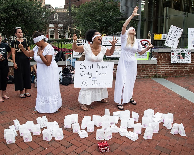 PHILADELPHIA, PENNSYLVANIA - JULY 10: Bill Cosby's sexual assault survivor Lili Bernard and Dr. Caro...