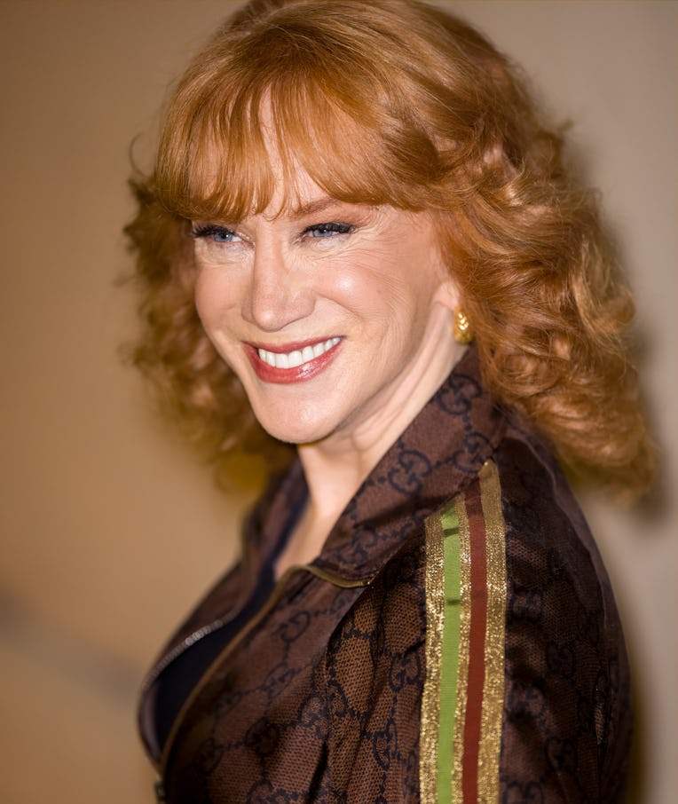 LOS ANGELES, CA - NOVEMBER 29: Kathy Griffin is seen at "Jimmy Kimmel Live" on November 29, 2021 in ...