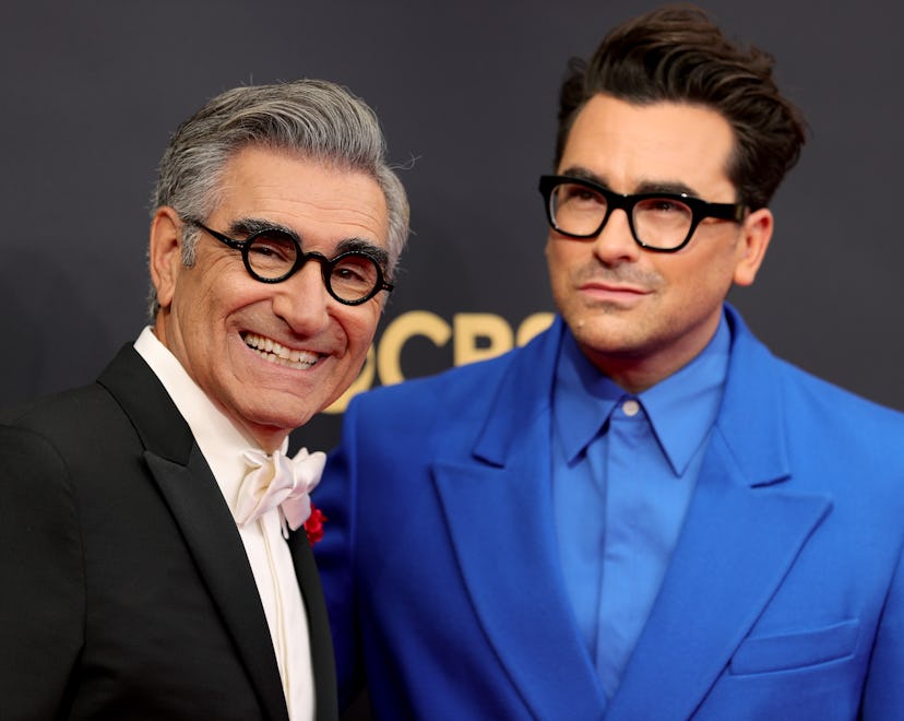 LOS ANGELES, CALIFORNIA - SEPTEMBER 19: (L-R) Eugene Levy and Dan Levy attend the 73rd Primetime Emm...