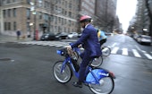 NEW YORK, USA - JANUARY 02: New Mayor of New York City, Eric Adams used Citi Bike from Gracie Mansio...