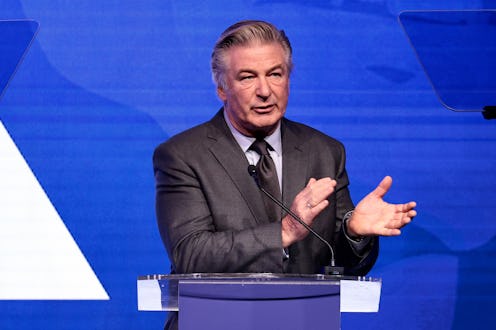 NEW YORK, NEW YORK - DECEMBER 09: Alec Baldwin speaks during the 2021 RFK Ripple Of Hope Gala on Dec...