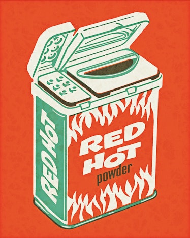 Red Hot Powder Container