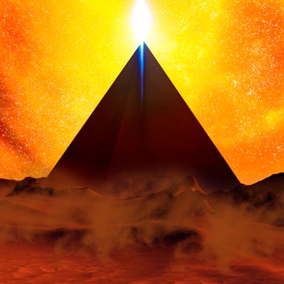 Pyramid power plant, conceptual illustration.