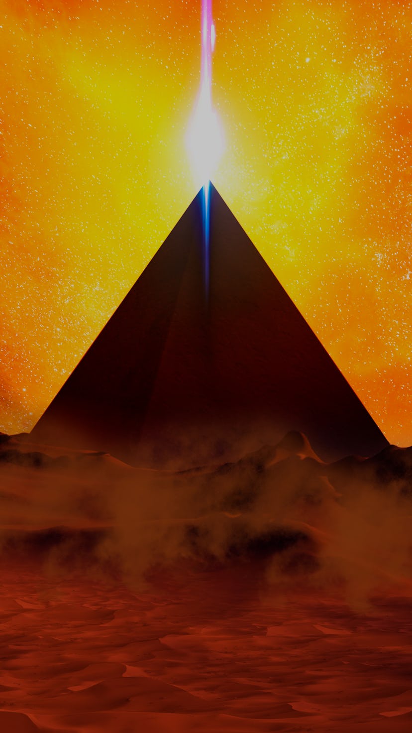 Pyramid power plant, conceptual illustration.