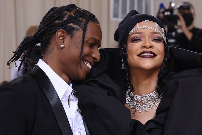 NEW YORK, NEW YORK - SEPTEMBER 13: Rihanna and ASAP Rocky attend the 2021 Met Gala benefit "In Ameri...