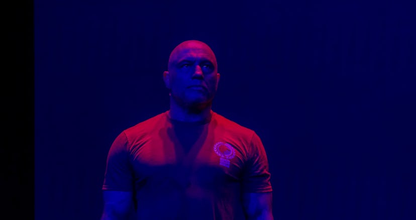 LAS VEGAS, NV - JULY 09: Joe Rogan in attendance in front of a packed house at the UFC 264 ceremonia...