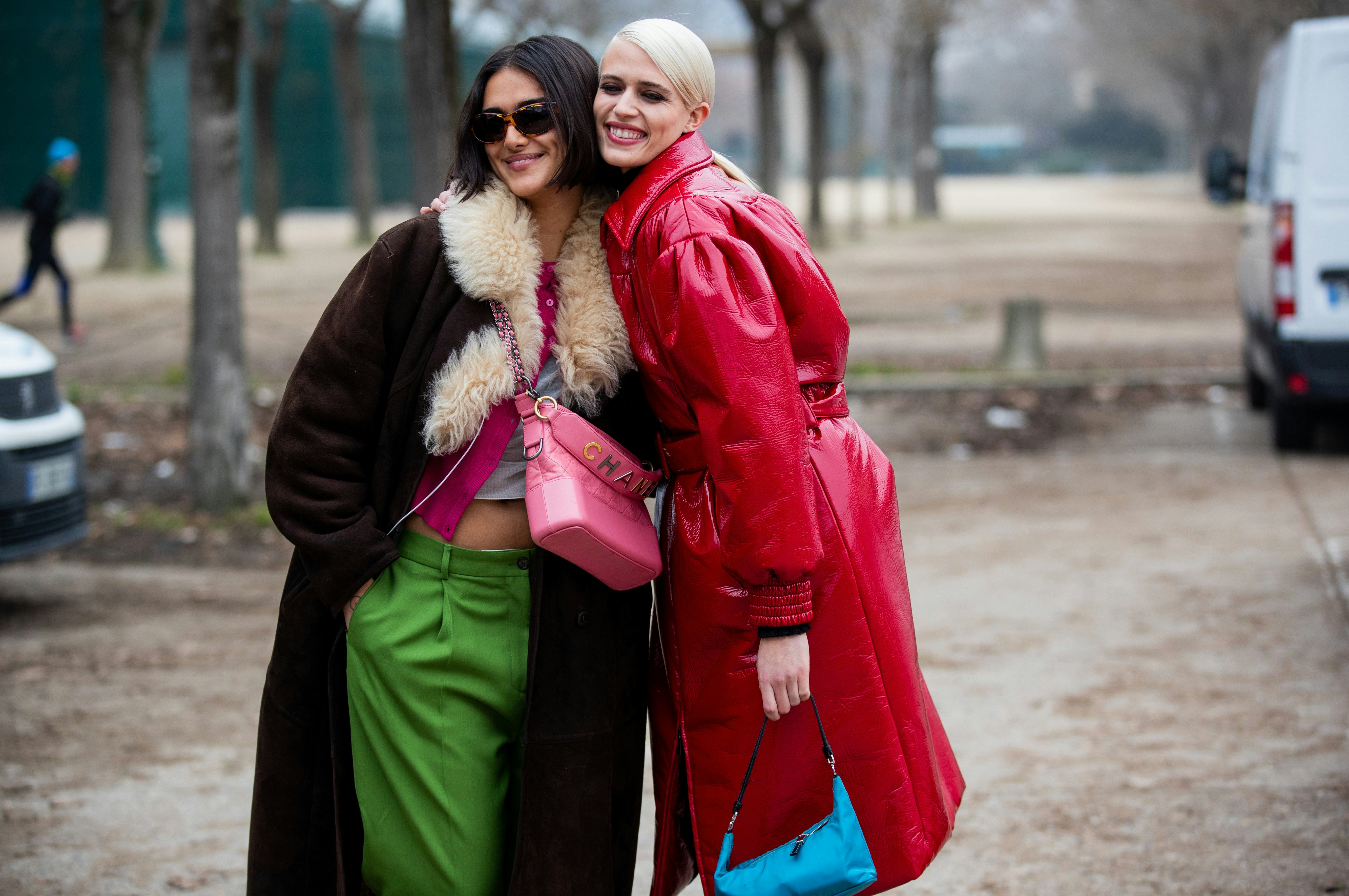 PARIS, FRANCE - JANUARY 25: Models seen outside Chanel during Paris Fashion Week - Haute Couture Spr...