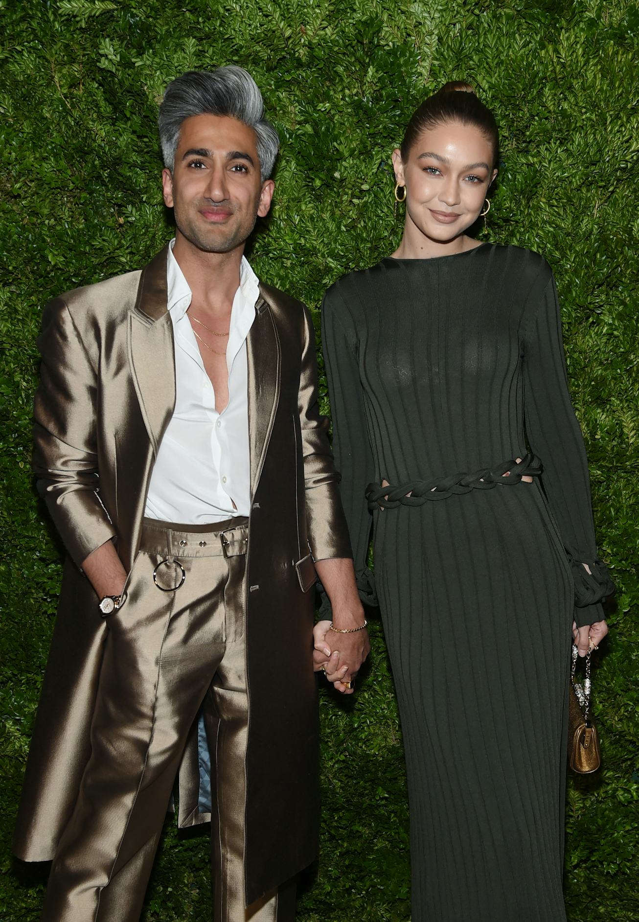 NEW YORK, NEW YORK - NOVEMBER 04: Tan France and Gigi Hadid attend the CFDA / Vogue Fashion Fund 201...