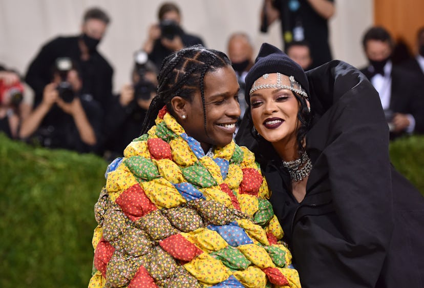 NEW YORK, NEW YORK - SEPTEMBER 13: ASAP Rocky and Rihanna attend 2021 Costume Institute Benefit - In...