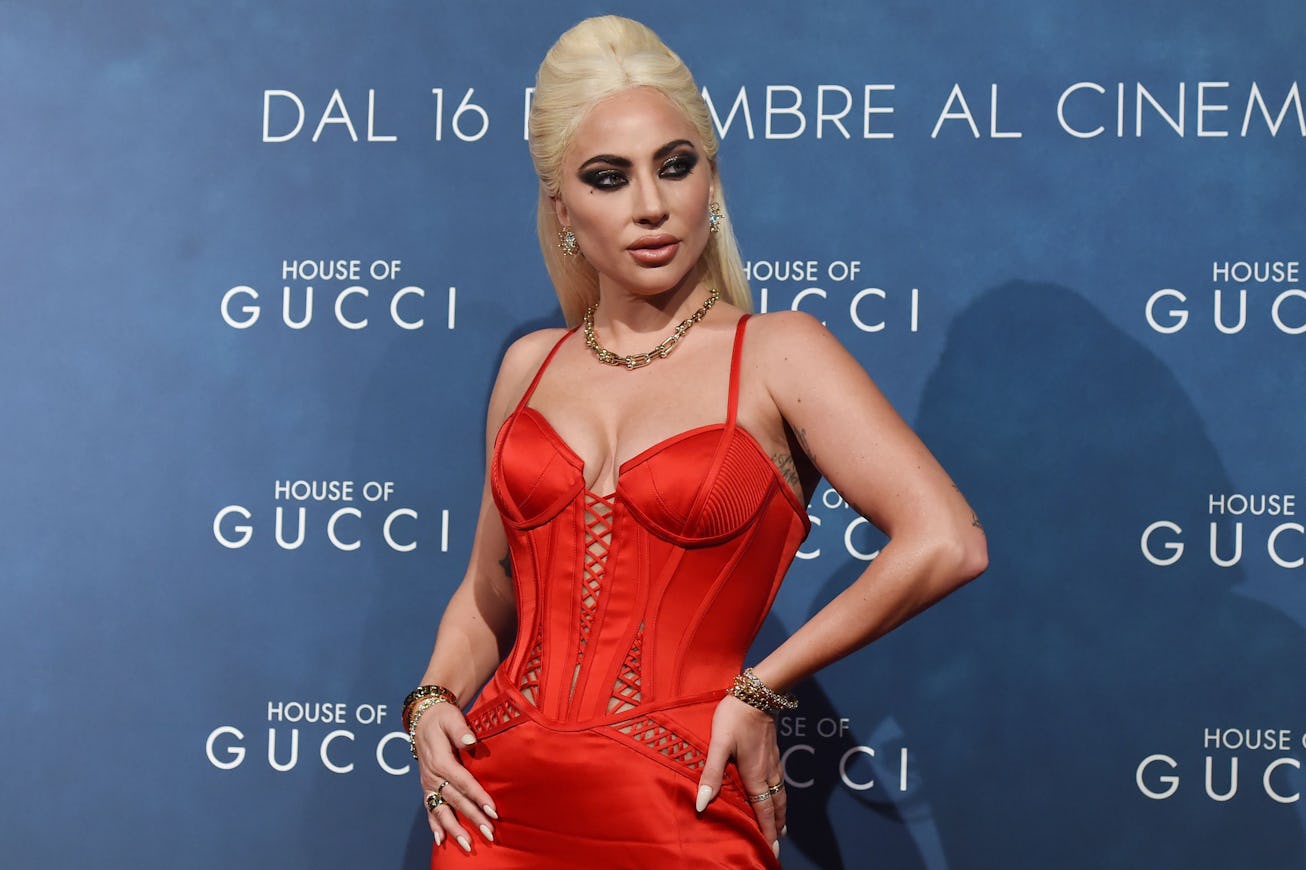 MILAN, ITALY - NOVEMBER 13: Lady Gaga attends the photocall of the Italian premiere of the movie "H...