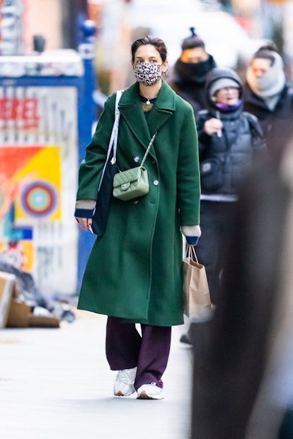 Katie Holmes is seen in SoHo on January 03, 2022 in New York City