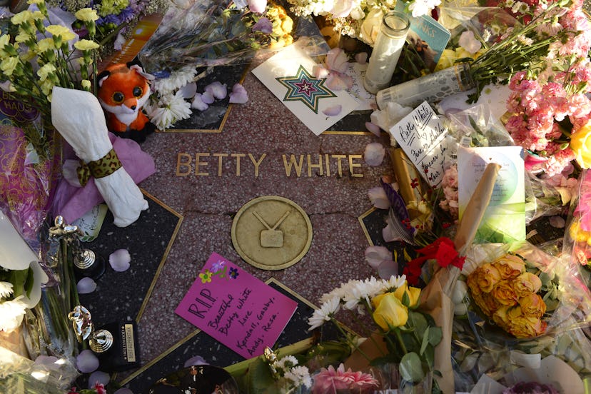LOS ANGELES, CA - JANUARY 03:  Betty White tribute on the Hollywood Walk of Fame is seen on January ...