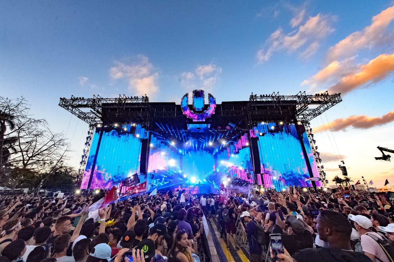MIAMI, FL - MARCH 24: General view of main stage during Ultra Music Festival 2018 at Bayfront Park o...