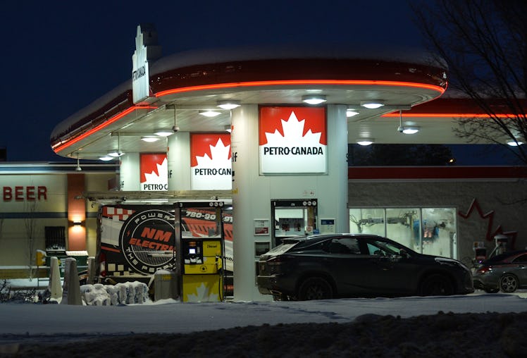Petro-Canada gas station on Ellerslie Road in South of Edmonton this evening.
Extreme cold snap will...