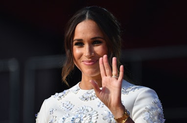 Duchess of Sussex Meghan Markle speaks during the 2021 Global Citizen Live festival at the Great Law...