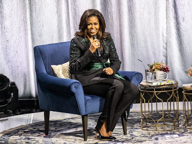 OSLO, NORWAY - APRIL 11:  Michelle Obama held a conversation with Phoebe Robinson about her book "Be...