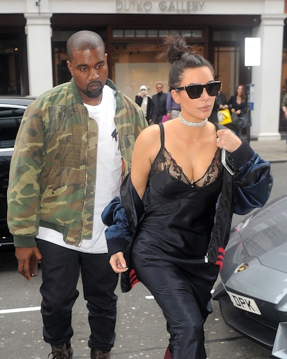 LONDON, ENGLAND - MAY 21: Kim Kardashian and Kanye West lunch date at C restaurant in Mayfair on May...
