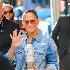 NEW YORK, NEW YORK - JULY 13: Jennifer Lopez is seen heading to Madison Square Garden on July 13, 20...
