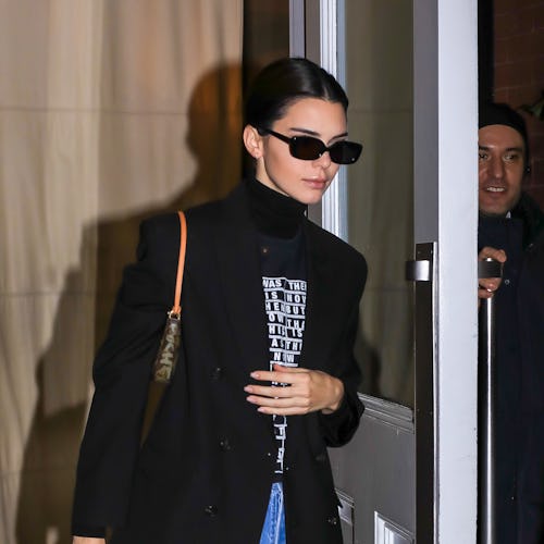 Kendall Jenner wears a black blazer.