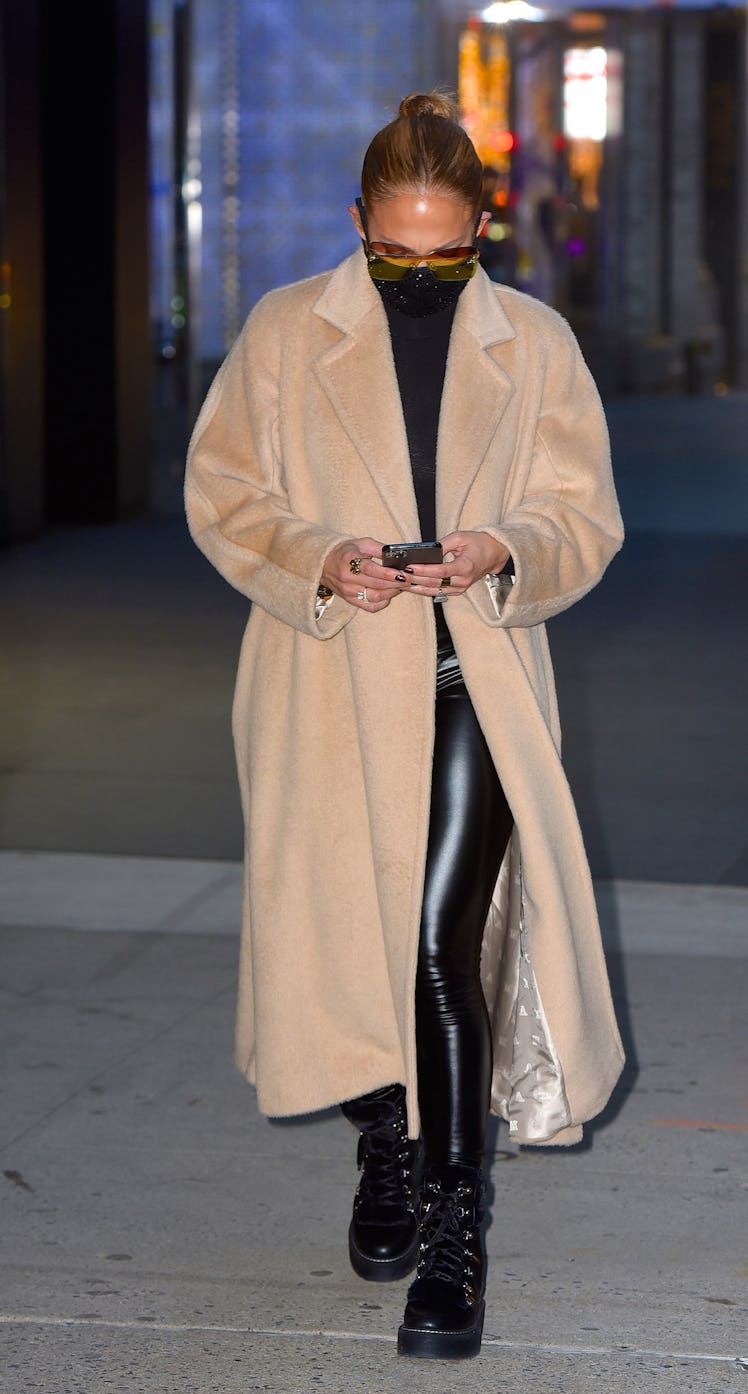 NEW YORK, NY - DECEMBER 08:  Jennifer Lopez seen out shopping in Manhattan on  December 8, 2020 in N...
