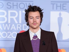 LONDON, ENGLAND - FEBRUARY 18: (EDITORIAL USE ONLY) Harry Styles attends The BRIT Awards 2020 at The...