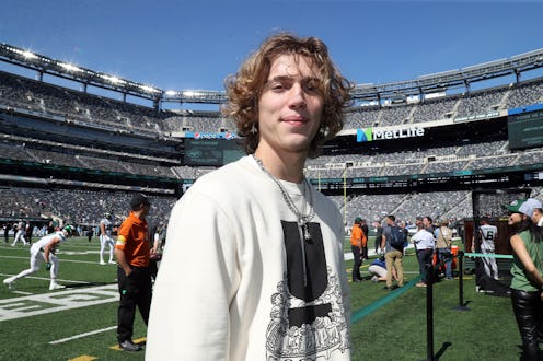 TikTok star Vinnie Hacker attends the Tennessee Titans vs New York Jets game at MetLife Stadium on O...
