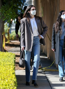 Kendall Jenner wears Sandro oversize blazer, 2022.