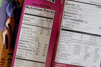 MIAMI, FL - FEBRUARY 27:  Nutrition labels are seen on food packaging on February 27, 2014 in Miami,...
