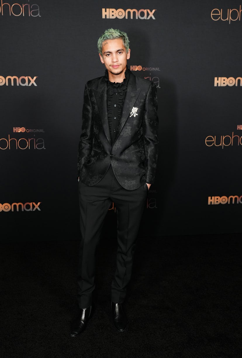 LOS ANGELES, CALIFORNIA - JANUARY 05: Dominic Fike attends HBO's "Euphoria" Season 2 Photo Call at G...