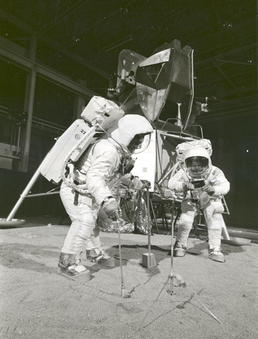 Apollo 11 Crew During Training Exercise, 1969. Two members of the Apollo 11 lunar landing mission pa...
