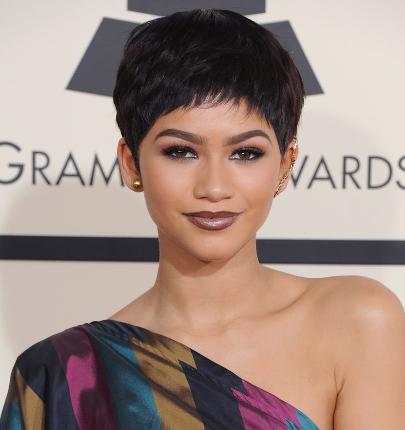 LOS ANGELES, CA - FEBRUARY 08:  Zendaya arrives at the 57th GRAMMY Awards at Staples Center on Febru...